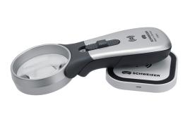 SCHWEIZER-Optik LED-Handleuchtlupe Tech-Line, Lichtfarbe 4500K, Aufladung per Induktion, incl. Ladepad