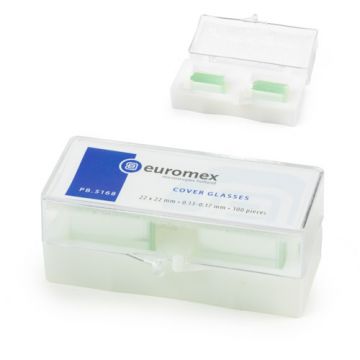 Euromex [PB.5168] - Deckgläser 22 x 22 mm, 0,13–0,17 mm, 100 Stück
